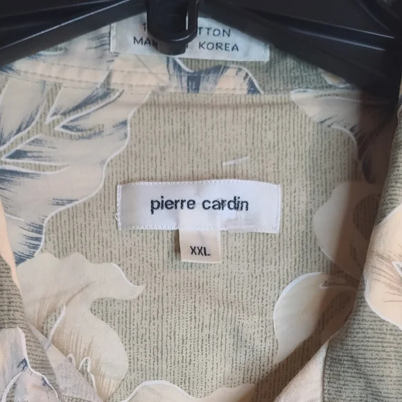Pierre Cardin Beige and Blue Floral Men's Shirt - Picture 3 of 6